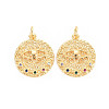 Rack Plating Brass Micro Pave Colorful Cubic Zirconia Pendants KK-N233-189A-01-2