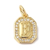 Real 18K Gold Plated Brass Micro Pave Clear Cubic Zirconia Pendants KK-L216-002G-E-1