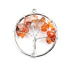 Natural Red Agate Tree fo Life Pendants WG82707-18-1