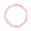 Natural Rose Quartz Bead Stretch Bracelets LS-BJEW-K213-01-4