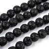 Natural Lava Rock Stone Bead Strands X-G-R193-18-8mm-2