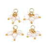 4Pcs 4 Styles Shell Pearl and Natural Pearl Pendants PALLOY-JF05632-1