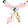 Natural Chalcedony and Glass Beads Charm Bracelets BJEW-T022-14E-3