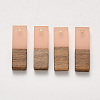 Transparent Resin & Walnut Wood Pendants X-RESI-S358-79B-B05-1