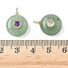 Natural Green Aventurine Flat Round Pendants G-H318-01G-08-3