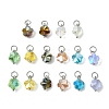 16Pcs 8 Colors Glass Charms PALLOY-JF03194-1