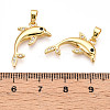 Brass Micro Pave Cubic Zirconia Pendants X-KK-N257-10G-3