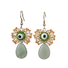 Natural Green Aventurine Dangle Earrings EJEW-MZ00169-03-1