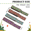 FINGERINSPIRE 14M 4 Colors Ethnic Style Embroidery Polyester Ribbons OCOR-FG0001-66-2