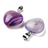 Natural Banded Agate Charms HEAR-PW0001-057-38-3