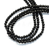 Faceted Round Natural Black Onyx Beads Strands G-S136-4mm-2
