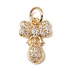 Brass Micro Pave Cubic Zirconia Charms KK-C133-03H-G-1