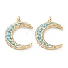 Brass Micro Pave Clear Cubic Zirconia Pendants ZIRC-P200-05B-G-1