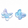 Two Tone Transparent Spray Painted Glass Charms GLAA-T016-22C-2