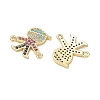 Brass Micro Pave Colorful Cubic Zirconia Connector Charms for Jewelry Making CU-CBAAA59-01G-02-2