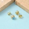 Round Brass Micro Pave Clear Cubic Zirconia Stud Earrings EJEW-Z144-13G-3