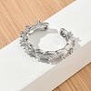 Brass Micro Pave Cubic Zirconia Cuff Open Rings RJEW-C163-12P-3