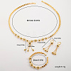 Elegant Brass Bead Tassel Pendant & Earrings & Necklace Bracelet Set for Women LC6579-3