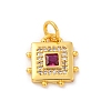 Brass Micro Pave Cubic Zirconia Pendants KK-U033-02G-01-1