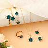 Flower Alloy Acrylic Cuff Bangles & Link Bracelets & Stud Earrings & Pendant Necklaces & Rings WG72368-03-1