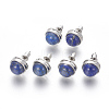 Natural Lapis Lazuli Stud Earrings EJEW-F162-H03-1