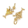 Brass Micro Pave Cubic Zirconia Pendants KK-I358-059G-2