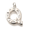 Brass Micro Pave Clear Cubic Zirconia Pendants KK-G521-01P-Q-1
