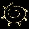 European and American Fashion Brass Cat Charm Anklets For Ladies Summer Holiday AJEW-BB14788-G-2
