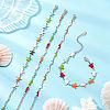 304 Stainless Steel Enamel Link Chain Bracelets BJEW-JB13026-1