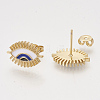 Brass Stud Earrings EJEW-S201-177B-2