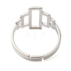 Non-Tarnish Hollow Rectangle 304 Stainless Steel Adjustable Rings for Women RJEW-N048-01P-3