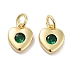 Brass Micro Pave Cubic Zirconia Charms KK-C051-07G-04-1