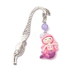 Mermaid Resin Pendant Bookmarks AJEW-JK00269-04-1