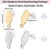 32Pcs 2 Colors 304 Stainless Steel Stud Earring Findings STAS-BBC0008-92-2