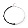 Polymer Clay Yin Yang & Acrylic Round Beaded Necklace and Stretch Bracelet SJEW-JS01243-7