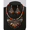 Bohemia Alloy Colorful Rhinestone Pendant Necklaces & Stud Dangle Earrings Sets FS-WGA6B85-03-1