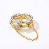 304 Stainless Steel Micro Pave Cubic Zirconia Finger Rings WG33409-01-1