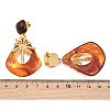 304 Stainless Steel & Resin Stud Dangle Earrings for Women SA-CBA717A-01G-04-3