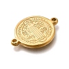 304 Stainless Steel Saint Benedict Medal Cross Connector Charms X-STAS-C119-12G-2