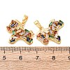 Brass Pave Colorful Cubic Zirconia Pendants KK-A304-04G-2