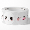 Round Paper Expression Face Cartoon Sticker Rolls PW-WG20361-01-5