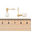 304 Stainless Steel Natural Freshwater Pearl Dangle Stud Earrings EJEW-G423-20G-6