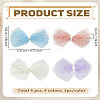 4Pcs 4 Colors Bowknot Polyester Alligator Hair Clips PHAR-LP0002-38-2