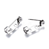 304 Stainless Steel Brooch Pin Back Safety Catch Bar Pins STAS-S117-021A-3
