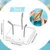 Square Clear Acrylic Crystal Rock Display Easels with 304 Stainless Steel Holder ODIS-WH0038-203-2