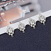 8Pcs Brass Clear Cubic Zirconia Rhombus Links Connector Charms ZIRC-BBC0003-73-4