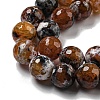 Faceted Natural Fire Crackle Agate Beads Strands G-F447-12mm-N14-4