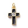Cubic Zirconia Tiny Cross Charms KK-G363-03G-05-1