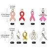 Awareness Ribbon Theme 50Pcs 9 Style Alloy Enamel Pendants & Awareness Ribbon Theme ENAM-YW0003-58-2