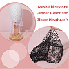 2Pcs 2 Colors Mesh Rhinestone Fishnet Headband Glitter Headscarfs OHAR-GA0001-11-3